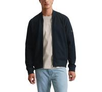 Sweatjacke MARC O'POLO, Herren, Gr. XXL, blau (schwarz navy), Jersey, Obermaterial: 100% Baumwolle, casual, regular fit hüftlang, Langarm Rippbündchen, Sweatjacken, mit Struktur, Stehkragen, regular f