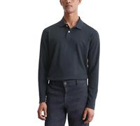 Marc O'Polo Herren Langarm-Poloshirt aus Bio-Baumwolle Regular Fit, Blau (Dark Navy), XS