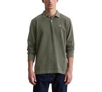 Langarm-Poloshirt MARC O'POLO "aus reiner Bio-Baumwolle", Herren, Gr. M, braun (copley braun), Obermaterial: 100% Baumwolle, unifarben, regular fit, Langarm, Shirts (33366044-M) copley braun