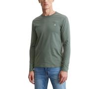 Marc O'Polo Herren Langarmshirt aus Bio-Baumwolle mit Rundhalsausschnitt, Grün (Mangrove), L
