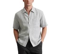 Marc O'Polo Herren Leinenhemd Kurzarm Regular Fit, Grau (Multi/Grey Melange), M