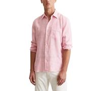Marc O'Polo Herren Leinenhemd Langarm gestreift, Rosa (Multi/Raspberry Pink), M