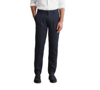 Marc O'Polo Herren Leinenhose mit elastischem Bund lang, Blau (Dark Navy), W38/L32