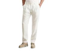 Marc O'Polo Herren Leinenhose mit elastischem Bund lang, Cremefarben (Egg White), W38/L34