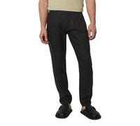 Marc O'Polo Herren Leinenhose mit elastischem Bund lang, Schwarz (Black), W32/L32
