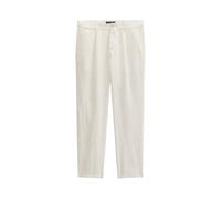 Leinenhose MARC O'POLO "Osby jogger pleats", Herren, Gr. 34, Länge 30, silky weiß, Web, Obermaterial: 100% Leinen, normal, Hosen (45731659-34) silky weiß
