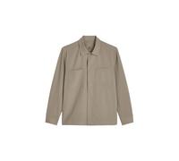 Hemdjacke MARC O'POLO "DFB Travel Collection", Herren, Gr. XXL, cinder, Obermaterial: 53% Polyester, 44% Schurwolle, 3% Elasthan, gerade, Manschette, Jacken (69464144-XXL) cinder