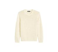 Rundhalspullover MARC O'POLO "aus lockerem Bändchengarn", Herren, Gr. M, chalky sand, Obermaterial: 74% Baumwolle, 26% Polyamid, unifarben, Rundhals, Pullover Rundhalspullover (50021710-M) chalky sand