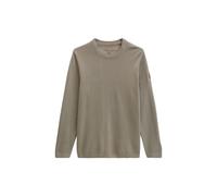 Rundhalspullover MARC O'POLO "DFB Travel Collection", Herren, Gr. XL, cinder, Strick, Obermaterial: 100% Baumwolle, normal normal, Rundhals, Rippbündchen, Pullover Rundhalspullover, aus reiner Bio-Bau