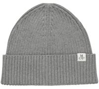 Marc O'Polo Strickmütze Beanie Rippstrick aus Bio-Baumwolle Grau melange