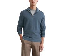 Marc O'Polo Herren Strickpullover aus Bio-Baumwolle mit Reißverschluss, Blau (Moon Stone), S