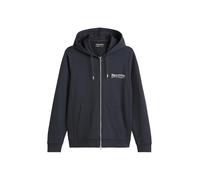 Kapuzensweatjacke MARC O'POLO, Herren, Gr. M, blau (schwarz navy), Sweatware, Obermaterial: 100% Baumwolle, casual, regular fit, Langarm Rippbündchen, Sweatjacken, mit elastischen Rippeinsätzen seitli