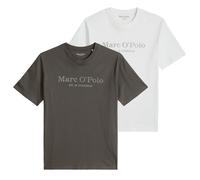 Marc O'Polo Herren T-Shirt, 2er Pack - Big-Logo, Regular Fit, Baumwolle, Logoprint, uni M Mehrfarbig