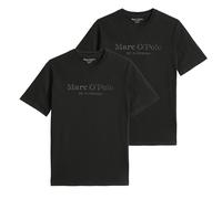 Marc O'Polo Herren T-Shirt, 2er Pack - Big-Logo, Regular Fit, Baumwolle, Logoprint, uni Schwarz / 3XL XXXL Schwarz