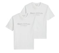 Marc O'Polo Herren T-Shirt, 2er Pack - Big-Logo, Regular Fit, Baumwolle, Logoprint, uni Weiß / 3XL XXXL Weiß