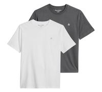 Marc O'Polo Herren T-Shirt, 2er Pack - Kjer, Rundhals, Regular Fit, Baumwolle Grau/Weiß / XL XL Mehrfarbig