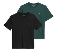 Marc O'Polo Herren T-Shirt, 2er Pack - Kjer, Rundhals, Regular Fit, Baumwolle Schwarz/Grün / M M Mehrfarbig