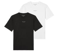 Marc O'Polo Herren T-Shirt, 2er Pack - Medium-Logo, Regular Fit, Baumwolle, Logoprint, uni M Mehrfarbig