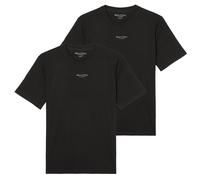 Marc O'Polo Herren T-Shirt, 2er Pack - Medium-Logo, Regular Fit, Baumwolle, Logoprint, uni Schwarz / 3XL XXXL Schwarz
