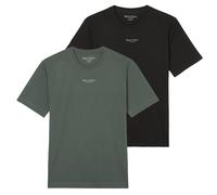 Marc O'Polo Herren T-Shirt, 2er Pack - Medium-Logo, Regular Fit, Baumwolle, Logoprint, uni L Mehrfarbig