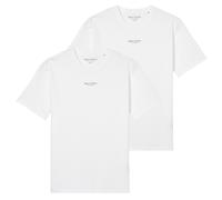 Marc O'Polo Herren T-Shirt, 2er Pack - Medium-Logo, Regular Fit, Baumwolle, Logoprint, uni M Weiß