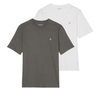 Marc O'Polo Herren T-Shirt, 2er Pack - Small-Logo, Regular Fit, Baumwolle, uni Grau/Weiß / 3XL XXXL Mehrfarbig