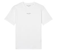 Marc O'Polo Herren T-Shirt - Medium-Logo, Regular Fit, Baumwolle, Logoprint, uni M Weiß