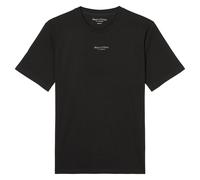 T-Shirt MARC O'POLO "aus reiner Bio-Baumwolle", Herren, Gr. XL, schwarz, Obermaterial: 100% Baumwolle, unifarben, regular fit, Rundhals, Umschlagbund, Shirts T-Shirt (83893666-XL) schwarz