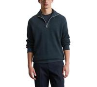 Troyer MARC O'POLO "mit garngefärbtem Bi-Color-Effekt", Herren, Gr. XL, blau (schwarz navy), Obermaterial: 100% Baumwolle, gemustert, Pullover (15210828-XL) schwarz navy