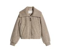 Outdoorjacke MARC O'POLO "aus weichem Curly-Plüsch", Damen, Gr. 36, stone taupe melange, Obermaterial: 100% Polyester. Futter: 100% Polyester, unifarben, regular fit, Rippbündchen, Jacken Outdoorjacke