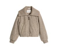 Outdoorjacke MARC O'POLO "aus weichem Curly-Plüsch", Damen, Gr. 40, stone taupe melange, Obermaterial: 100% Polyester. Futter: 100% Polyester, unifarben, regular fit, Rippbündchen, Jacken Outdoorjacke