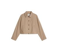 Kurzjacke MARC O'POLO "aus Organic Cotton-Lyocell-Leinen-Mix", Damen, Gr. 40, earthy taupe, Obermaterial: 54% Baumwolle, 23% Lyocell, 23% Leinen, unifarben, Jacken Kurzjacke (96551939-40) earthy taupe