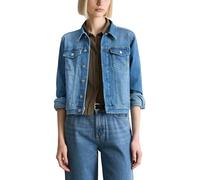 Jeansjacke MARC O'POLO DENIM "aus hochwertigem Organic Cotton-Stretch", Damen, Gr. XS, bright blau, Obermaterial: 94% Baumwolle, 4% Elastomultiester, 2% Elasthan, unifarben, oversize, Manschette, Jack