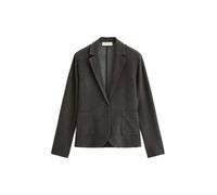 Jerseyblazer MARC O'POLO "in Woll-Optik", Damen, Gr. 38, grau (schwarz graphite melange), Obermaterial: 52% Baumwolle, 40% Viskose, 7% Polyamid, 1% Elasthan, unifarben, regular fit normal, normaler Sa