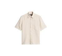 Kurzarmhemd MARC O'POLO "aus weichem TENCEL™ Lyocell - Mix", Herren, Gr. 3XL, Normalgrößen, beige (grau silk), Obermaterial: 47% Lyocell, 32% Leinen, 21% Baumwolle, unifarben, regular fit normal, norm