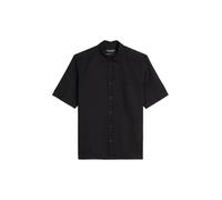 Kurzarmhemd MARC O'POLO "aus weichem TENCEL™ Lyocell - Mix", Herren, Gr. M, Normalgrößen, schwarz, Obermaterial: 47% Lyocell, 32% Leinen, 21% Baumwolle, unifarben, regular fit normal, normaler Saum, H