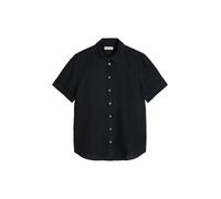 Kurzarmbluse MARC O'POLO "mit breiter Kellerfalten im Rücken", Damen, Gr. 36, deep night blau, Obermaterial: 100% Leinen, unifarben, regular fit normal, Blusen (90490733-36) deep night blau