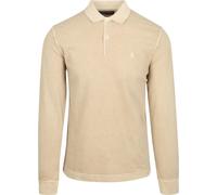 Langarm-Poloshirt MARC O'POLO "aus reiner Bio-Baumwolle", Herren, Gr. L, weiß (pure cashmere), Obermaterial: 100% Baumwolle, unifarben, regular fit, Langarm, Shirts (77806215-L) pure cashmere