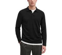 Marc O'Polo Langarm-Poloshirt, aus reiner Bio-Baumwolle, regular fit, Herren XL, schwarz