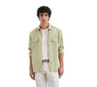 Langarmhemd MARC O'POLO "aus reinem Leinen", Herren, Gr. M, Normalgrößen, summer sage, Obermaterial: 100% Leinen, unifarben, casual, regular fit normal, Langarm Manschette, Hemden (93151127-M) summer