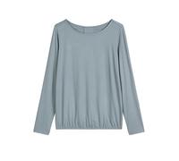 Langarmshirt MARC O'POLO "aus LENZING™ ECOVERO™", Damen, Gr. M, slate blau, Obermaterial: 94% Viskose, 6% Elasthan, unifarben, Basic, regular fit, U-Boot-Ausschnitt, normaler Saum, Shirts (91670508-M)