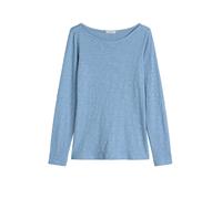 Langarmshirt MARC O'POLO "aus Organic Cotton-Qualität", Damen, Gr. M, fall sky, Obermaterial: 100% Baumwolle, unifarben, Basic, regular fit, U-Boot-Ausschnitt, normaler Saum, Shirts Langarmshirt (5086