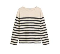 Langarmshirt MARC O'POLO "aus garngefärbtem Heavy-Slub-Jersey", Damen, Gr. S, dunkelblau, Obermaterial: 100% Baumwolle, gestreift, Basic, loose fit, Rundhals, normaler Saum, Shirts Langarmshirt (84340