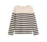 Langarmshirt MARC O'POLO "aus garngefärbtem Heavy-Slub-Jersey", Damen, Gr. XXS, dunkelblau, Obermaterial: 100% Baumwolle, gestreift, Basic, loose fit, Rundhals, normaler Saum, Shirts Langarmshirt (843