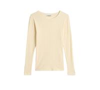 Marc O'Polo Slim Fit Langarmshirt aus Baumwoll-Modal-Mix in Offwhite, Größe S