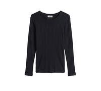 Langarmshirt MARC O'POLO "aus Organic-Cotton-Modal-Mix", Damen, Gr. M, deep night blau, Obermaterial: 52% Baumwolle, 48% Modal, unifarben, Basic, slim fit, Rundhals, normaler Saum, Shirts Langarmshirt