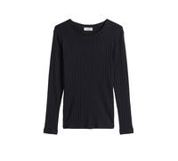 Langarmshirt MARC O'POLO "aus Organic-Cotton-Modal-Mix", Damen, Gr. S, deep night blau, Obermaterial: 52% Baumwolle, 48% Modal, unifarben, Basic, slim fit, Rundhals, normaler Saum, Shirts Langarmshirt