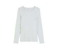 Langarmshirt MARC O'POLO "aus TENCEL™ Modal-Baumwolle-Mix", Damen, Gr. S, silber (silbery blau), Obermaterial: 46% Modal, 46% Baumwolle, 8% Elasthan, unifarben, Basic, slim fit, Rundhals, Shirts (1340