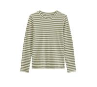 Marc O'Polo Damen Langarmshirt - Jersey T-Shirts Longsleeve, Ringelshirt, Rundhals, Baumwolle Hellgrün / S S Grün