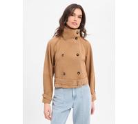 Marc O'Polo Relaxed Fit Lederjacke Trenchcoat-Stil in Sand, Größe 40